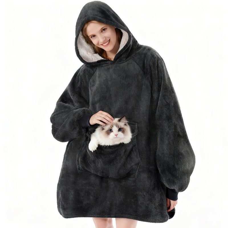 Krifey Wearable Blanket Hoodie, Oversized Sherpa Fleece Sweatshirt with Giant Pocket, Birthday Gifts for Women, Warm Christmas Gift for Mom, Wife, or Girlfriend - Image 1